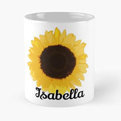HUONGLILY Living Yellow Names AVA Script Anna Quote Alise Best Mug Tiene 11oz de Mano Hechas de cerámica de mármol Blanco