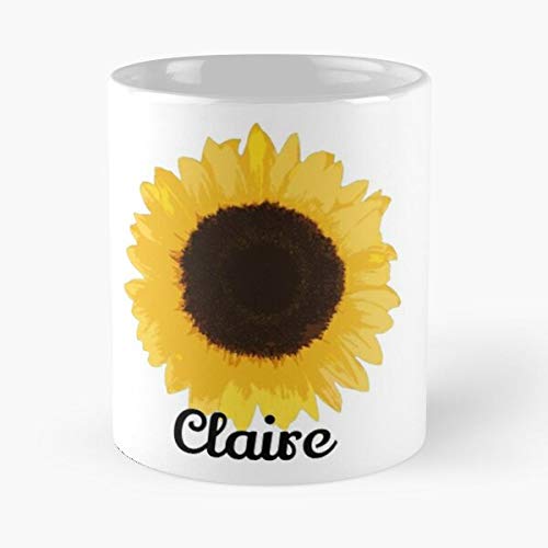 HUONGLILY Living Yellow Names AVA Script Anna Quote Alise Best Mug Tiene 11oz de Mano Hechas de cerámica de mármol Blanco