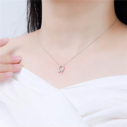 HWADMW S925 Plata esterlina diseño Arco Anillo Collar nicho Femenino Temperamento Coreano clavícula Cadena joyería Collar Plata 925 S925 Plata Platino