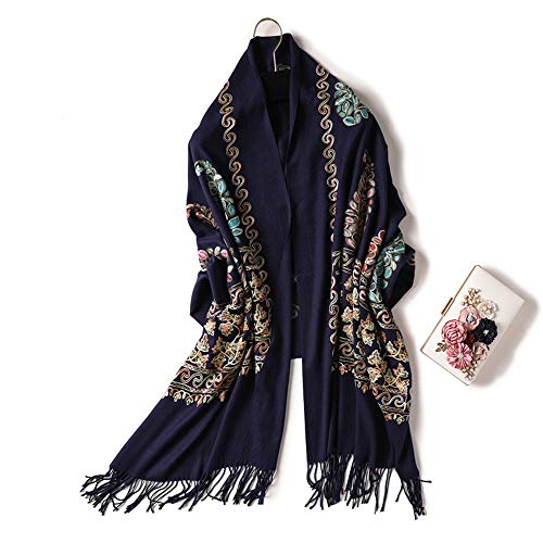 HXB 2020 El Calor estrenar de la Cachemira Mujer Invierno de la Bufanda del mantón Bordado y Lana Envuelta Pashmina Mayor Manta Gruesa Chica Tweed (Color : 10)