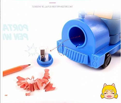 HYISHION Estudiante de Escuela Primaria de Tren de la Caja de lápiz con Pluma Sacapuntas Pink Princess SKYJIE