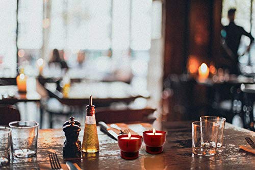 Hyoola Velas votivas sin perfume – Copa de plástico rojo – 7 horas – 25 unidades – fabricado en Europa