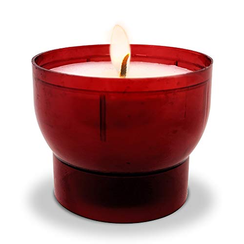 Hyoola Velas votivas sin perfume – Copa de plástico rojo – 7 horas – 25 unidades – fabricado en Europa