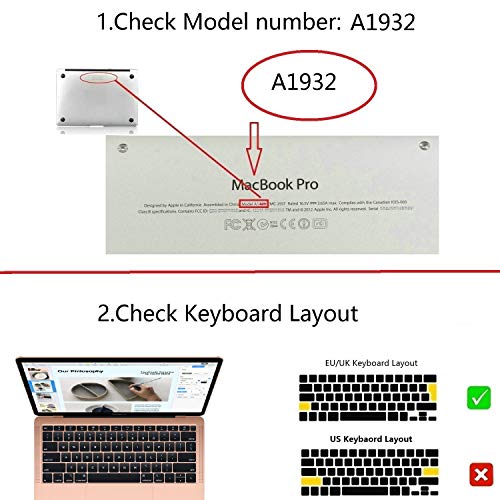 i-Buy Delgada película Transparente de TPU Material de Teclado para Macbook New Air 13 with Retina Display Touch ID (A1932)[Teclado Europea]