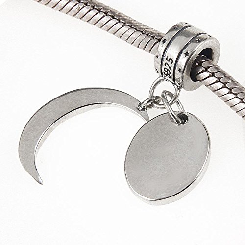 I Love You a la luna trasera Charm colgante de plata 925 amor corazón Dangle Charms Bead para European pulsera collar