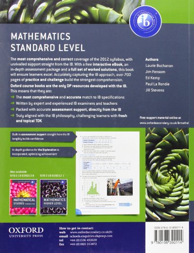 Ib course book: maths standard level. Per le Scuole superiori. Con espansione online (IB Maths Course Books)