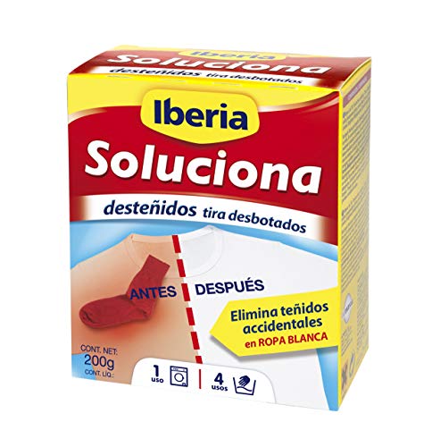 Iberia Soluciona-  Elimina desteñidos accidentales en ropa blanca - 200 g - [Pack de 4]