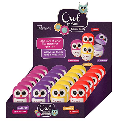 IDC COLOR, Bálsamo labial (Búho) - 24 unidades