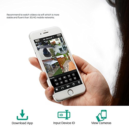 Idea Next 960p HD Wireless IP 4 CH P & P vídeo Security Surveillance Sistema 4pcs 1.3 MP WIFI de alta definición en/exterior IR Visión Nocturna rápido Plug & Play de cámara de teléfono de código Remote Access NVR Kit con código QR