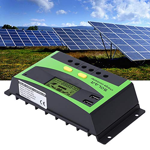 iFCOW Regulador de Carga Solar 30A 48V Regulador de Carga Solar Ip32 Pwm Controlador de Carga Solar 28-10Awg