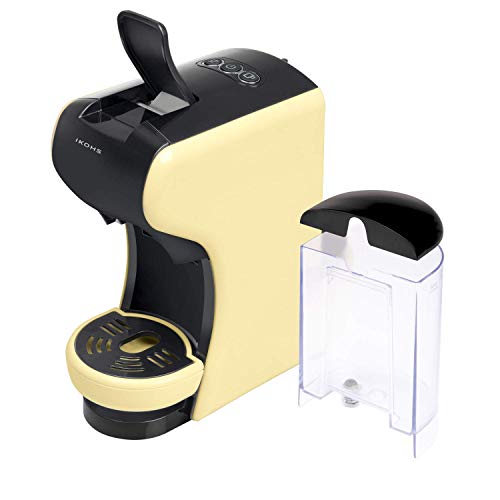 IKOHS Máquina de Café Espresso Italiano - Cafetera Multi Cápsulas Compatible Nespresso 3 en 1, 19 Bares con 2 Programas de Café, deposito extraíble, 0,7 L, Compacto, 1450 W, automático Beige