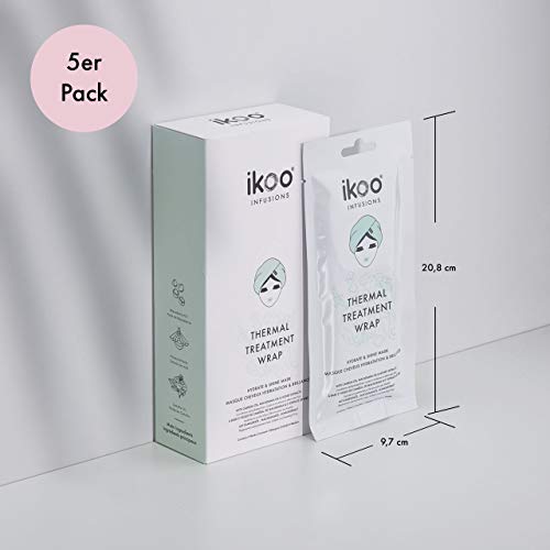 ikoo Infusion Thermal Treatment Wrap - Tratamiento térmico cabello seco, deshidratado y dañado. Mascarilla hidronutritiva, anti encrespamiento y rotura - 5 unidades