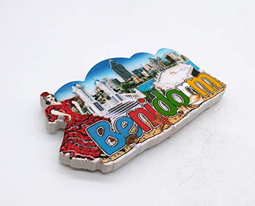 Imán 3D para nevera Benidorm Alicante España, regalo para el hogar, cocina, nevera, decoración magnética