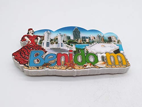 Imán 3D para nevera Benidorm Alicante España, regalo para el hogar, cocina, nevera, decoración magnética