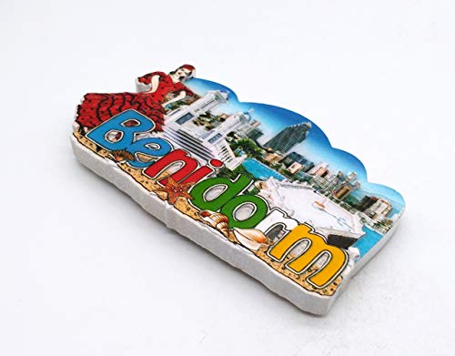 Imán 3D para nevera Benidorm Alicante España, regalo para el hogar, cocina, nevera, decoración magnética
