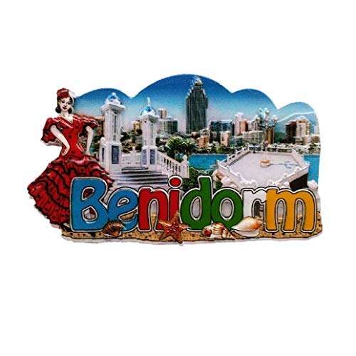 Imán 3D para nevera Benidorm Alicante España, regalo para el hogar, cocina, nevera, decoración magnética