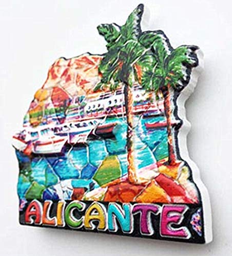 Imán para nevera de Alicante España 3D, colección de regalos para el hogar y la cocina, decoración de pizarra blanca magnética