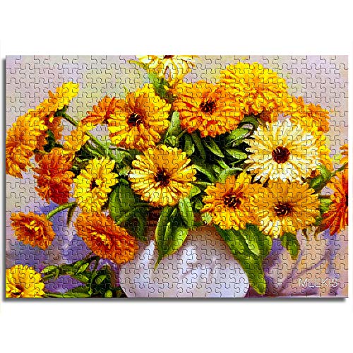 Imperial Crisantemo en florero Juego de rompecabezas para adultos y niños Tienda hotel familia decoración especial Mini 1000 piezas Rompecabezas de papel