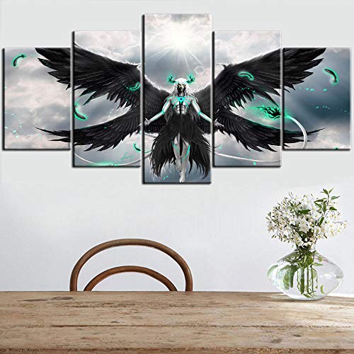 Impresiones sobre Lienzo 5 Piezas,Grim Reaper Nnoitra Gilga Anime Cartel Sala De Estar HD Modular Arte De La Pared Moderno Creativo Decoración del Hogar Tamaño A Sin Marco