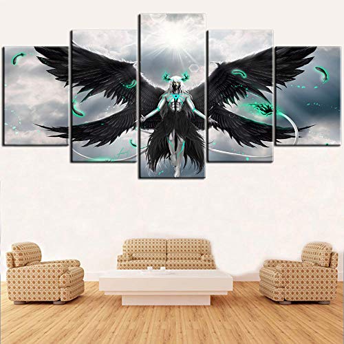 Impresiones sobre Lienzo 5 Piezas,Grim Reaper Nnoitra Gilga Anime Cartel Sala De Estar HD Modular Arte De La Pared Moderno Creativo Decoración del Hogar Tamaño A Sin Marco
