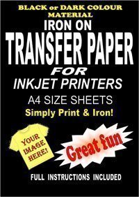 Imprimible Plancha Camiseta y Tela Papel Transfer para Telas Oscuras 10 A4 Hojas