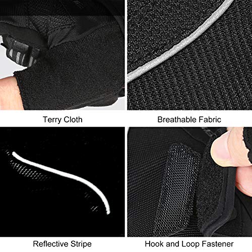 INBIKE Guantes Ciclismo para Hombre, Guantes Gel De Dedo Medio Verano para MTB Bicicleta Bici(Negro,M)