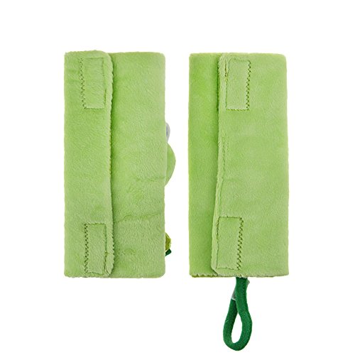 INCHANT animal de la historieta suave del arnés de la correa del cinturón de seguridad Cubre padds UNIVERSAL Nueva reversibles cómodos, capas dobles (rana verde)