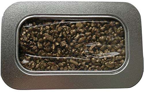 Incienso de resina natural | dorado (tres reyes) | 50 gramos en una lata de color plateado con una tapa de ventana con bisagras