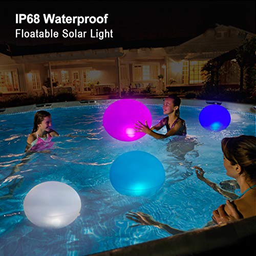 Inflable UFO Luces Solar Piscina Flotante, Lámpara Solar de Jardín RGB LED Color Cambiante, IP68 Impermeable Colorido Luces Nocturnas Iluminación de Exterior Colgante para Patio Césped Paisaje Playa