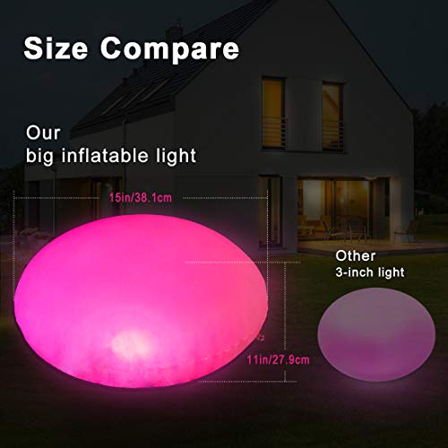 Inflable UFO Luces Solar Piscina Flotante, Lámpara Solar de Jardín RGB LED Color Cambiante, IP68 Impermeable Colorido Luces Nocturnas Iluminación de Exterior Colgante para Patio Césped Paisaje Playa