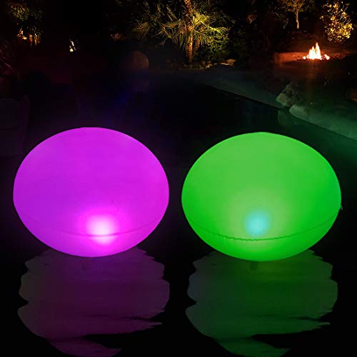 Inflable UFO Luces Solar Piscina Flotante, Lámpara Solar de Jardín RGB LED Color Cambiante, IP68 Impermeable Colorido Luces Nocturnas Iluminación de Exterior Colgante para Patio Césped Paisaje Playa