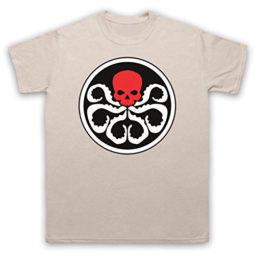 Inspirado por Captain America Hydra Red Skull No Oficial Camiseta para Hombre, Beige, 2XL