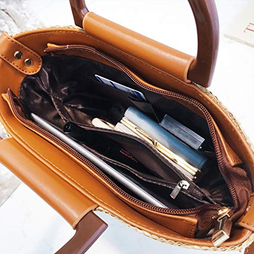 INSTO Señoras Rota Bolso,Playa Bolso,Mano Bolso,Mensajero Bolso Durable/Rosado / 27×20×9cm