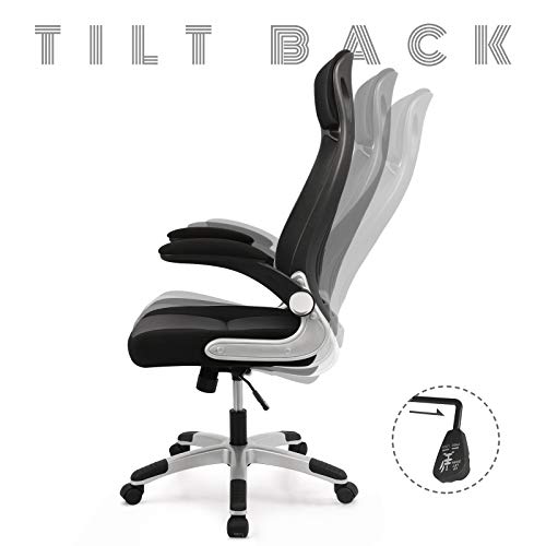 IntimaTe WM Heart Giratoria de Oficina Silla de Escritorio de Malla con Reposacabezas, Ergonómica Mecanismo Sincronizado Altura Ajustable 115.5-125cm, Negro