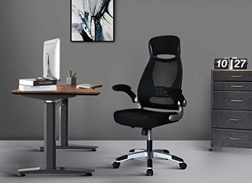 IntimaTe WM Heart Giratoria de Oficina Silla de Escritorio de Malla con Reposacabezas, Ergonómica Mecanismo Sincronizado Altura Ajustable 115.5-125cm, Negro