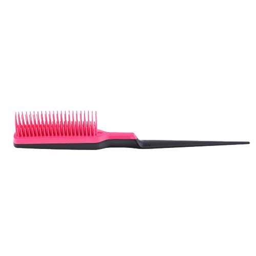 Inzopo - Cepillo para pelar y peinar la espalda, rebanar el pelo en un moño o cola de caballo, color rojo rosa, como se describe Rose Red como se describe
