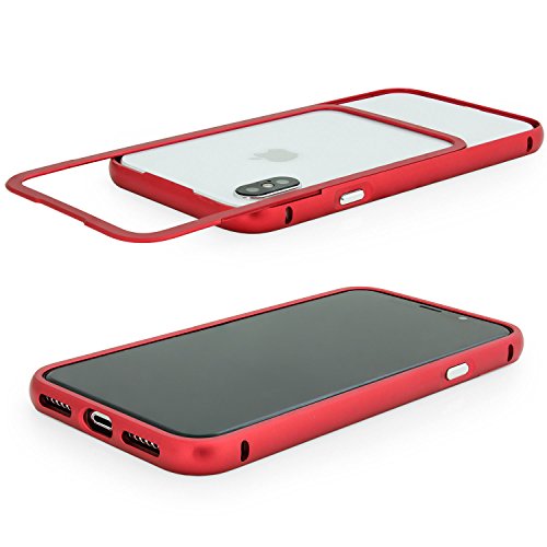 iPhone X HÃ ¼ lle, Aluminio Case Marco de Aluminio Plata CNC Cover Tanque Incluye Cristal handyhã ¼ lle Protector de Pantalla schutzhã ¼ lle Fã ¼ r iPhone X Case Cover Silver