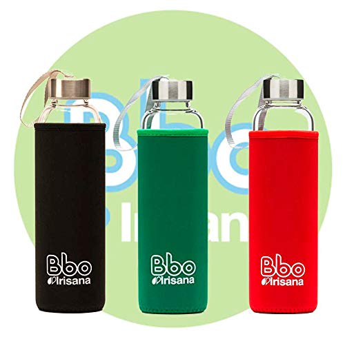 Irisana BBO Botella con Funda, Negro, 550 ml