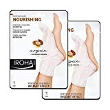 Iroha Nature - Calcetines Nutritivos para pies con Argán, Pack 2 unidades | Mascarilla Nutritiva Pies Aceite de Argán