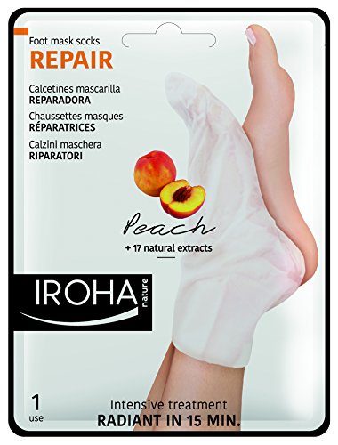 Iroha Reparación - Calcetines mascarilla reparadoras, melocotón, paquete de 2