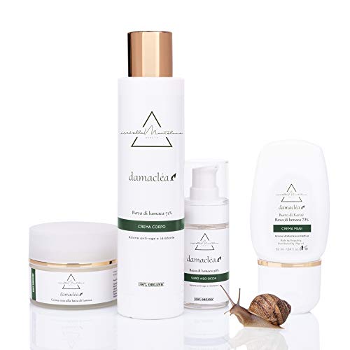 Isabella Monteluna 73% Crema para manos de baba de caracol con aceite de jojoba y nueces de macadamia. Crema hidratante y nutritiva anticongelante 100% orgánica, hecha en Italia. 50ml
