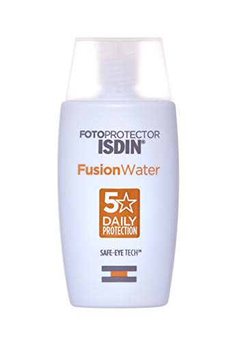 ISDIN Fusion Water Fotoprotector Facial SPF 50, de Fase Acuosa para Uso Diario, Textura Ultra Ligera + Fotoprotector ISDIN Transparent Wet Skin SPF 50, Spray transparente, Ginger Cell Protect 250 ml