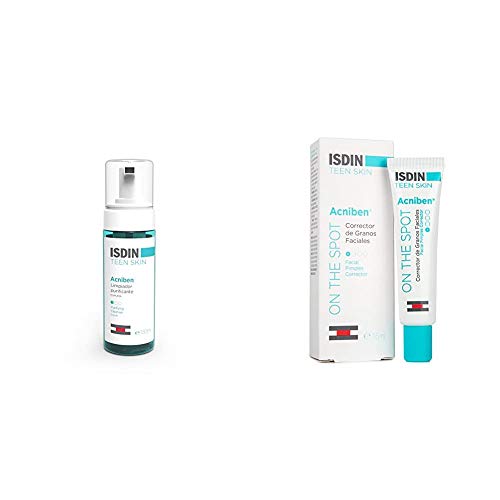 ISDIN PACK Acniben para pieles acneicas: Limpiador Purificante Espuma 150 ml + Teen Skin Corrector De Granos Faciales, 15 ml.