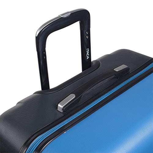 ITACA - Maleta Cabina de Viaje Rígida 4 Ruedas Trolley 55 cm ABS. Equipaje de Mano. Pequeña Práctica Cómoda y Ligera Low Cost Ryanair, Estudiante. 71150, Color Azul-Antracita
