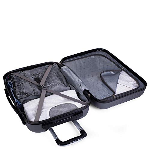 ITACA - Maleta de Viaje Cabina Rígida 4 Ruedas 55 cm Trolley ABS. Equipaje de Mano. Pequeña Resistente Cómoda y Ligera. Low Cost Ryanair. Estudiante. Calidad y Diseño. T71550, Color Antracita