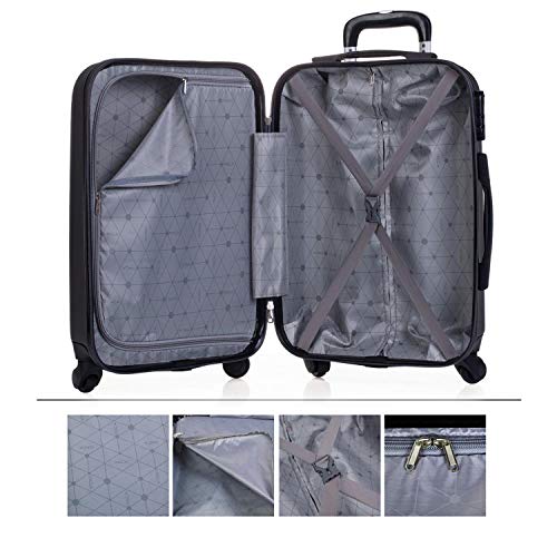 ITACA - Maleta de Viaje Cabina Rígida 4 Ruedas 55 cm Trolley ABS. Equipaje de Mano. Pequeña Resistente Cómoda y Ligera. Low Cost Ryanair. Estudiante. Calidad y Diseño. T71550, Color Antracita