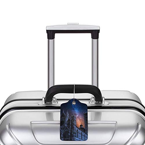Italia Siena Catedral Noche Cielo Estrellas Personalizadas Cuero De Lujo Maleta Etiqueta Set Accesorios De Viaje Etiquetas De Equipaje