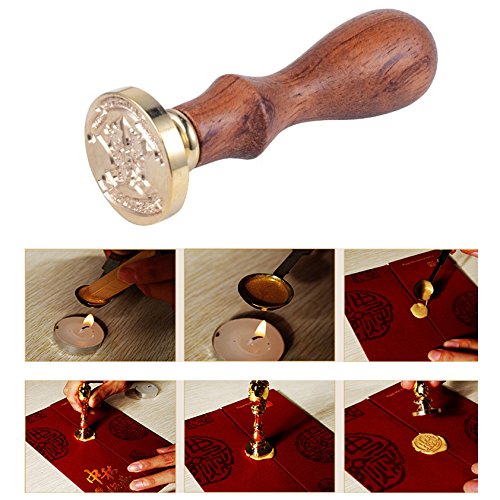 Itian Sello de Lacre Barras de Cera de Sellado Cuchara de Fusión Juego de Velas con Caja de Regalo, sello sello de lacre regalo clásico de la vendimia pasado de moda antiguos y encerados palos