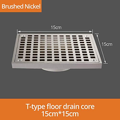 IUYJVR Desagüe de Ducha con Cubierta extraíble Acero Inoxidable 304 Cepillado Drenaje de Piso de Ducha Anti Olor Anti obstrucción Sistemas de Drenaje Drenaje de Piso Multiusos de 6 Pulgadas con Col