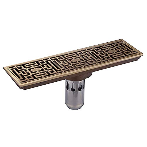 IUYJVR Desagüe de Ducha Retro con Tapa extraíble Desagüe de Piso de latón Anti Olor Anti obstrucción Drenaje de Piso de Ducha Sistemas de Drenaje Multiusos con colador de Pelo para baño, Cocina, 28